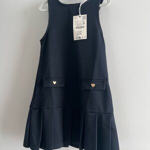 Zara Blue Pleated A-Line Dress